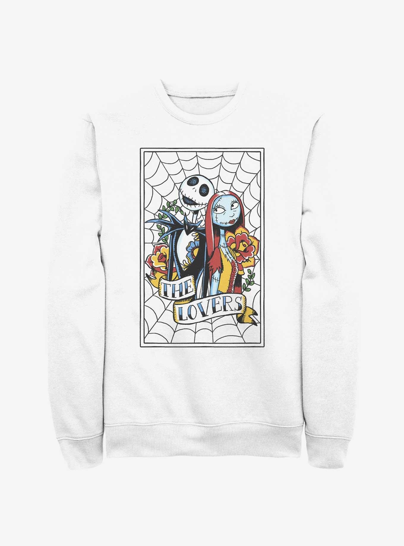 Disney The Nightmare Before Christmas Jack and Sally The Lovers Sweatshirt, WHITE, hi-res