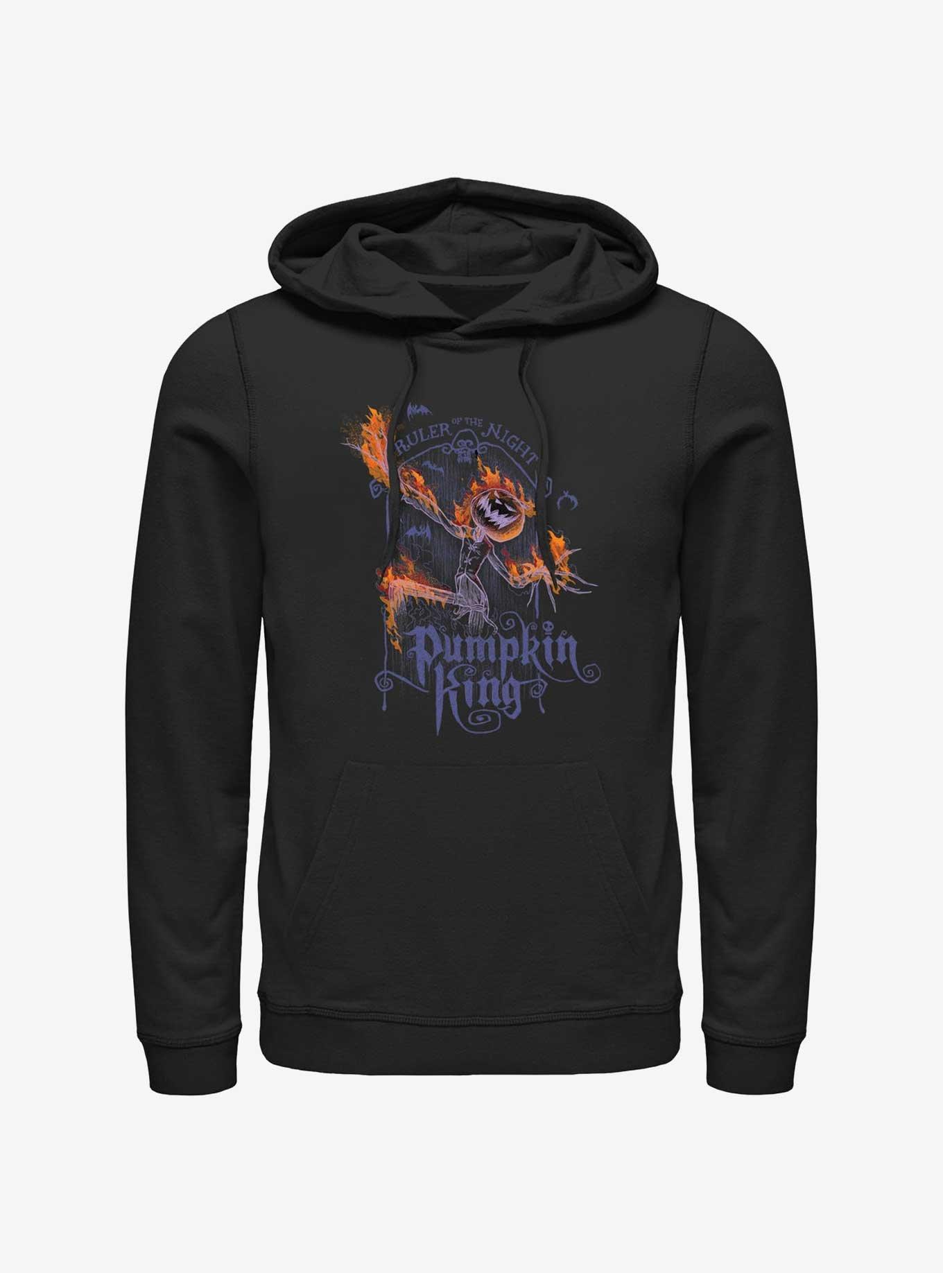 Disney The Nightmare Before Christmas Pumpkin King Flames Hoodie, BLACK, hi-res