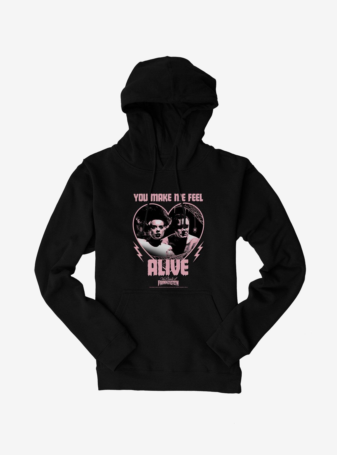 The Bride Of Frankenstein You Make Me Feel Alive Hoodie, BLACK, hi-res