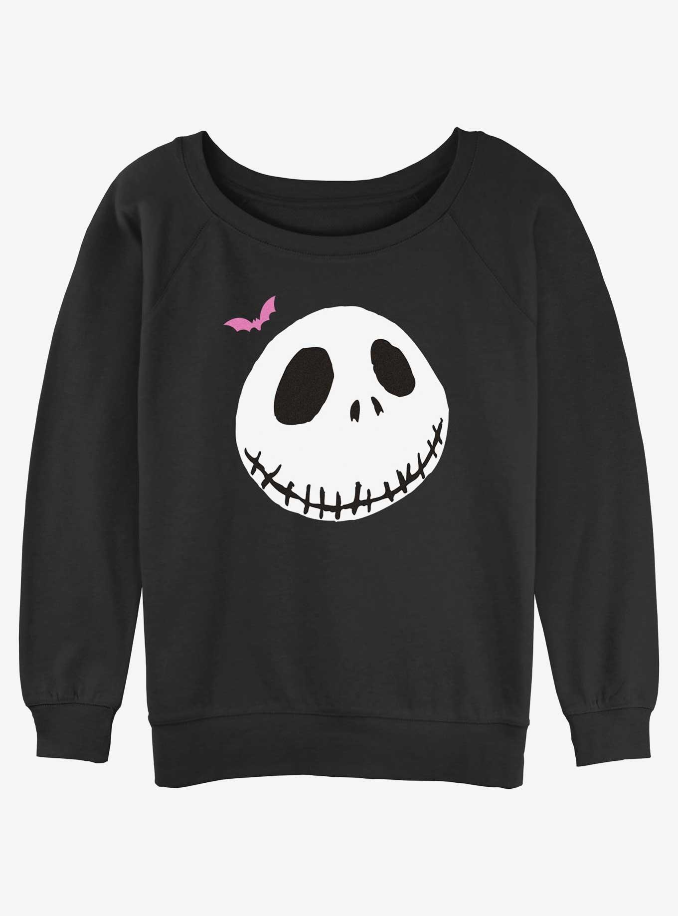 Disney The Nightmare Before Christmas Jack Skull Bat Girls Slouchy Sweatshirt, , hi-res