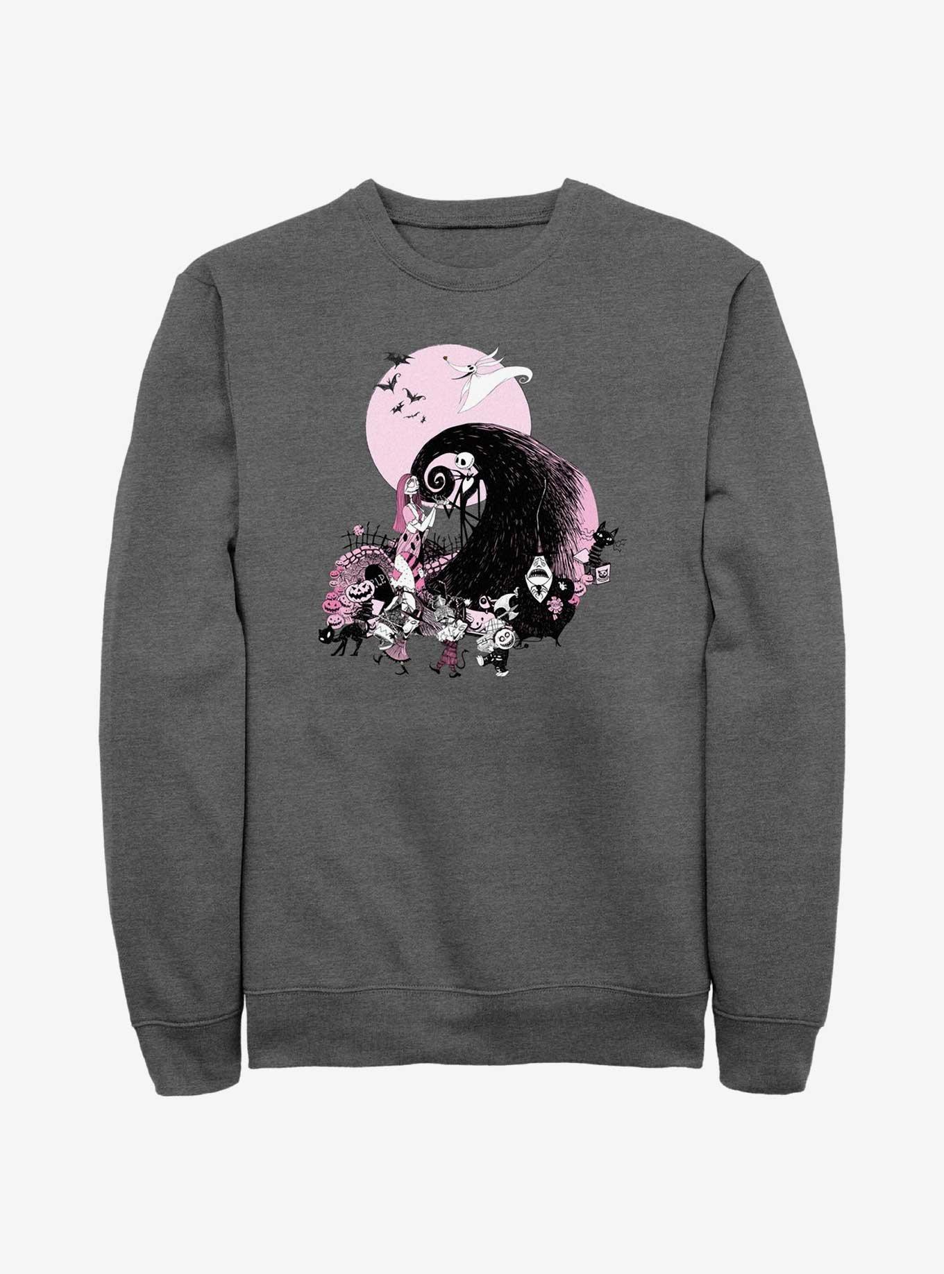 Disney The Nightmare Before Christmas Scare Group Sweatshirt, CHAR HTR, hi-res