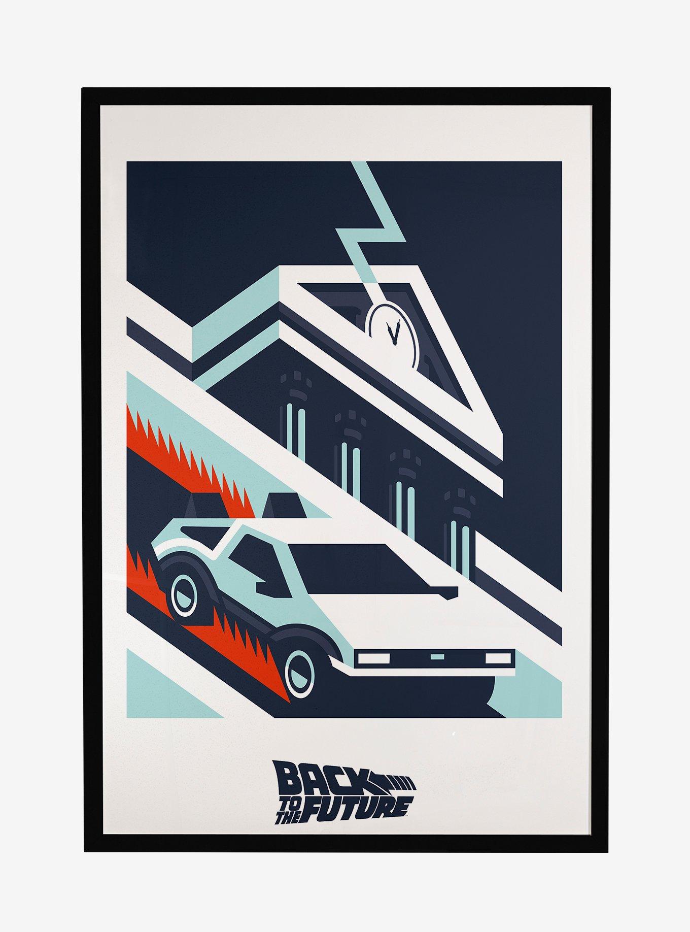 Back To The Future Clock Tower Lightning Poster, BLACK, hi-res