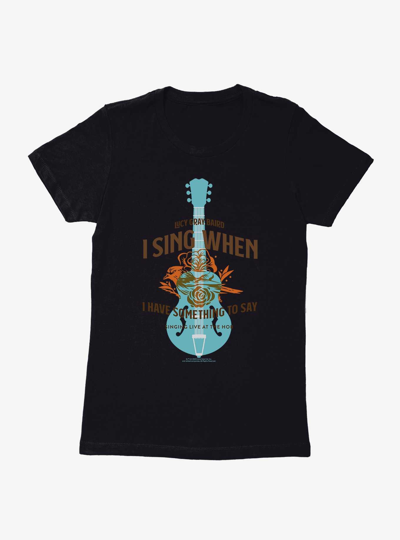 Hunger Games: The Ballad Of Songbirds And Snakes Lucy Gray Baird Guitar Womens T-Shirt, , hi-res