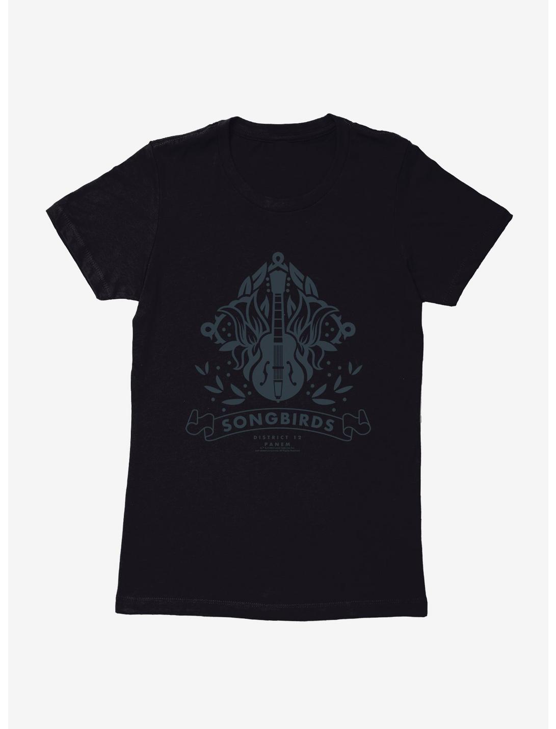 Hunger Games: The Ballad Of Songbirds And Snakes Songbrids District 12 Womens T-Shirt, BLACK, hi-res