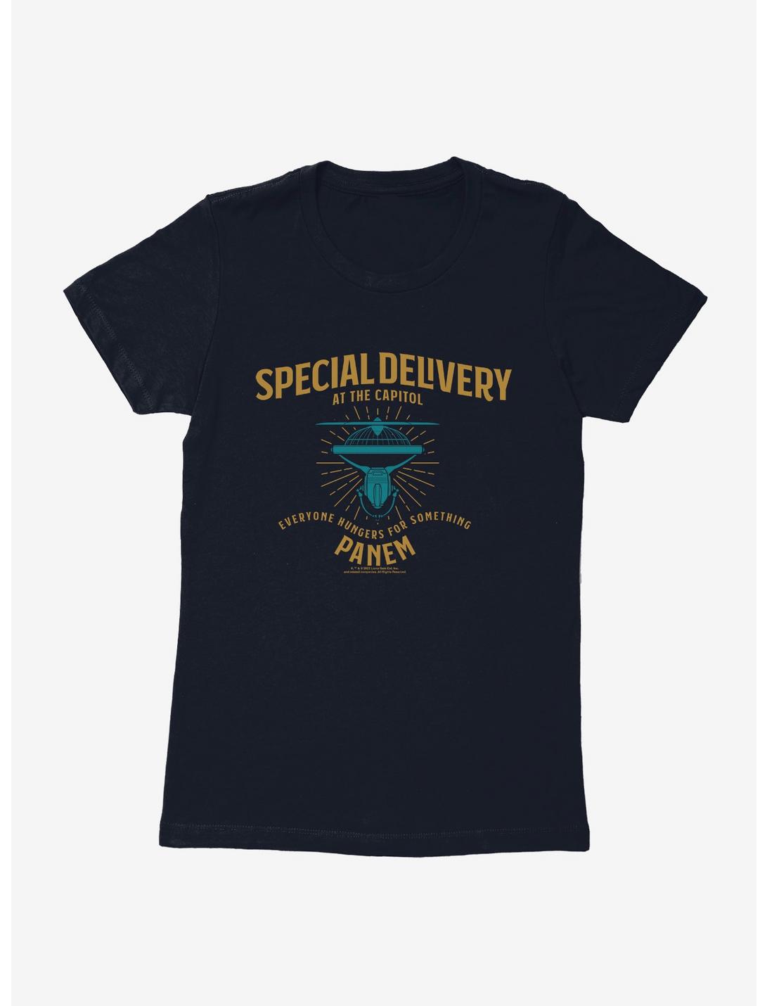 Hunger Games: The Ballad Of Songbirds And Snakes Drone Special Delivery Womens T-Shirt, MIDNIGHT NAVY, hi-res