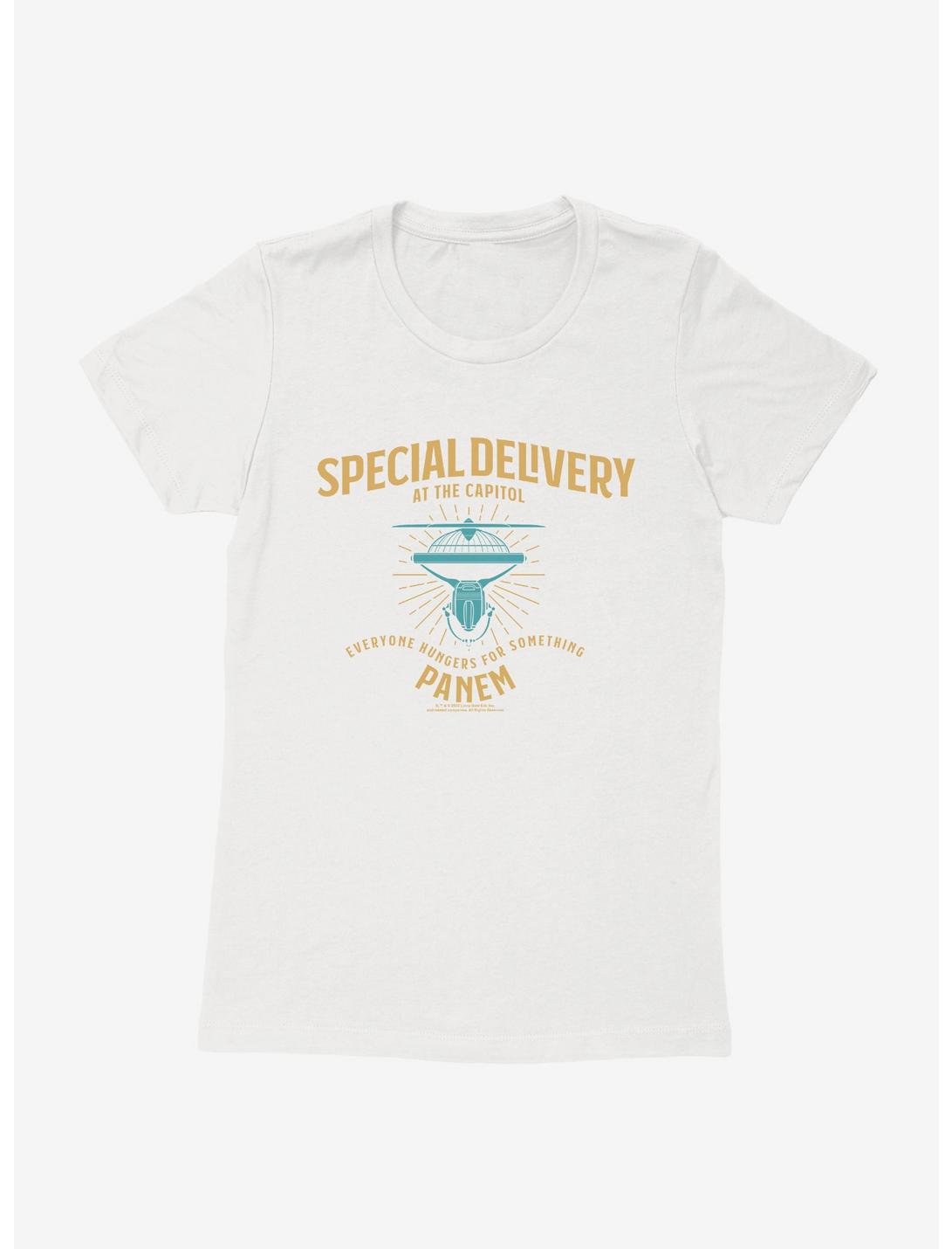 Hunger Games: The Ballad Of Songbirds And Snakes Drone Special Delivery Womens T-Shirt, WHITE, hi-res