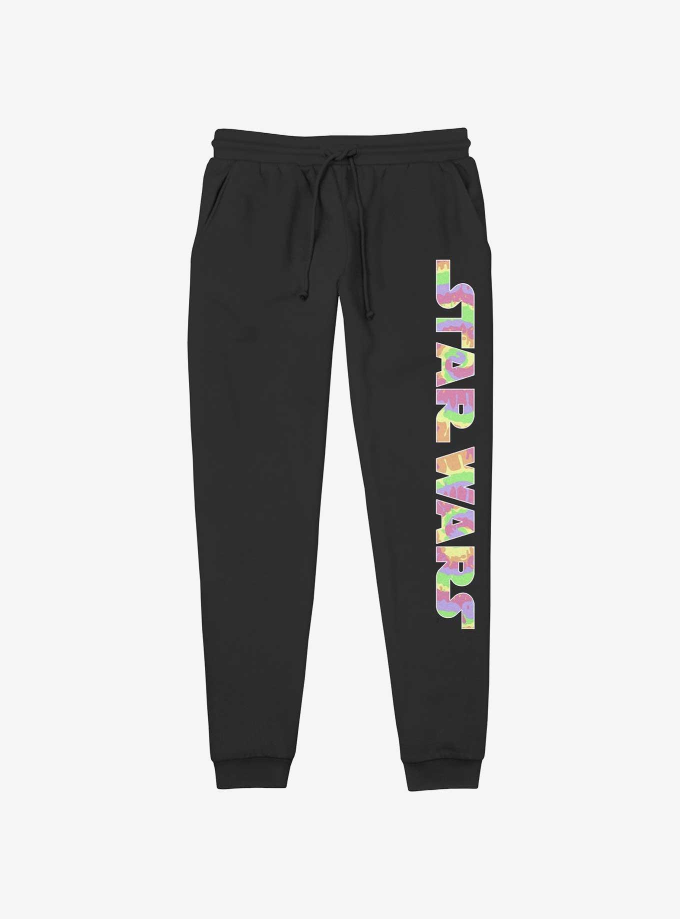 Star Wars Tie-Dye Print Logo Jogger Sweatpants, BLACK, hi-res