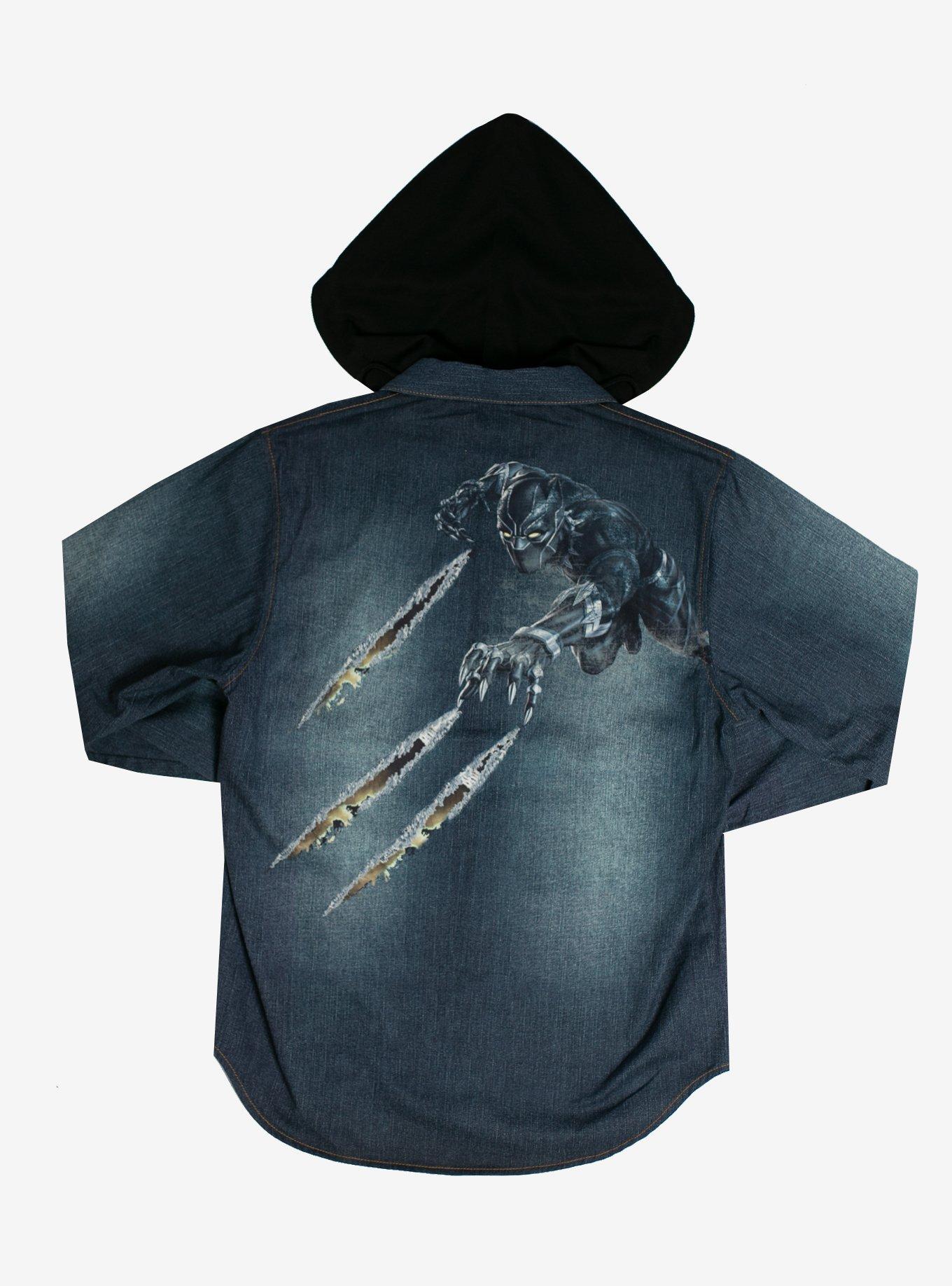 Marvel Avengers Black Panther Denim Hoodie, BLUE, hi-res