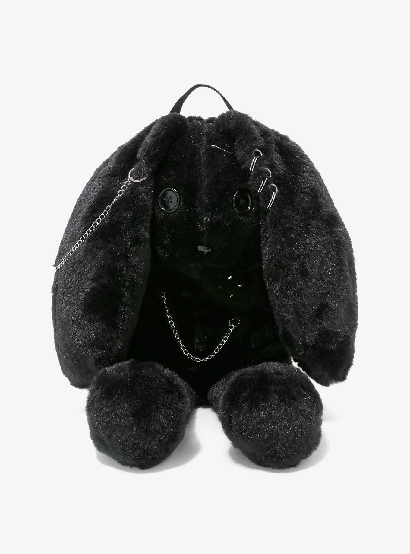 Black Bunny Piercings & Chains Plush Mini Backpack, , hi-res