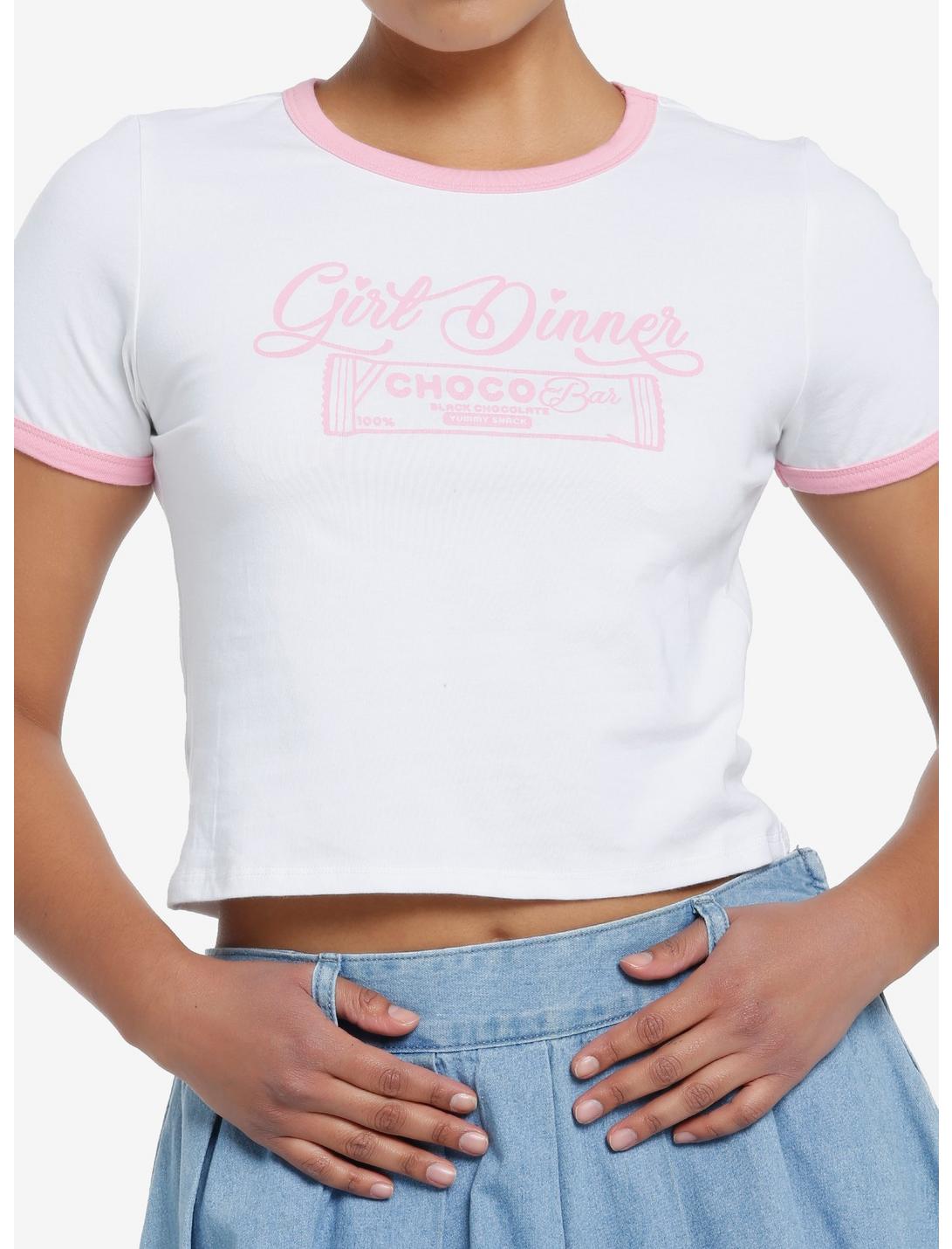 Girl Dinner Girls Ringer Baby T-Shirt, PINK, hi-res