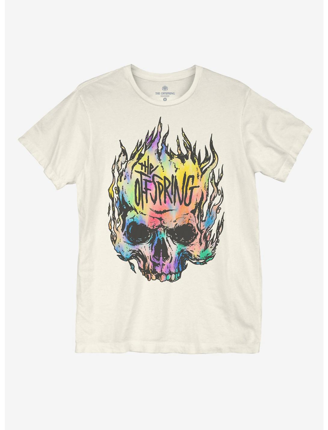 The Offspring Rainbow Skull Boyfriend Fit Girls T-Shirt, CREAM, hi-res