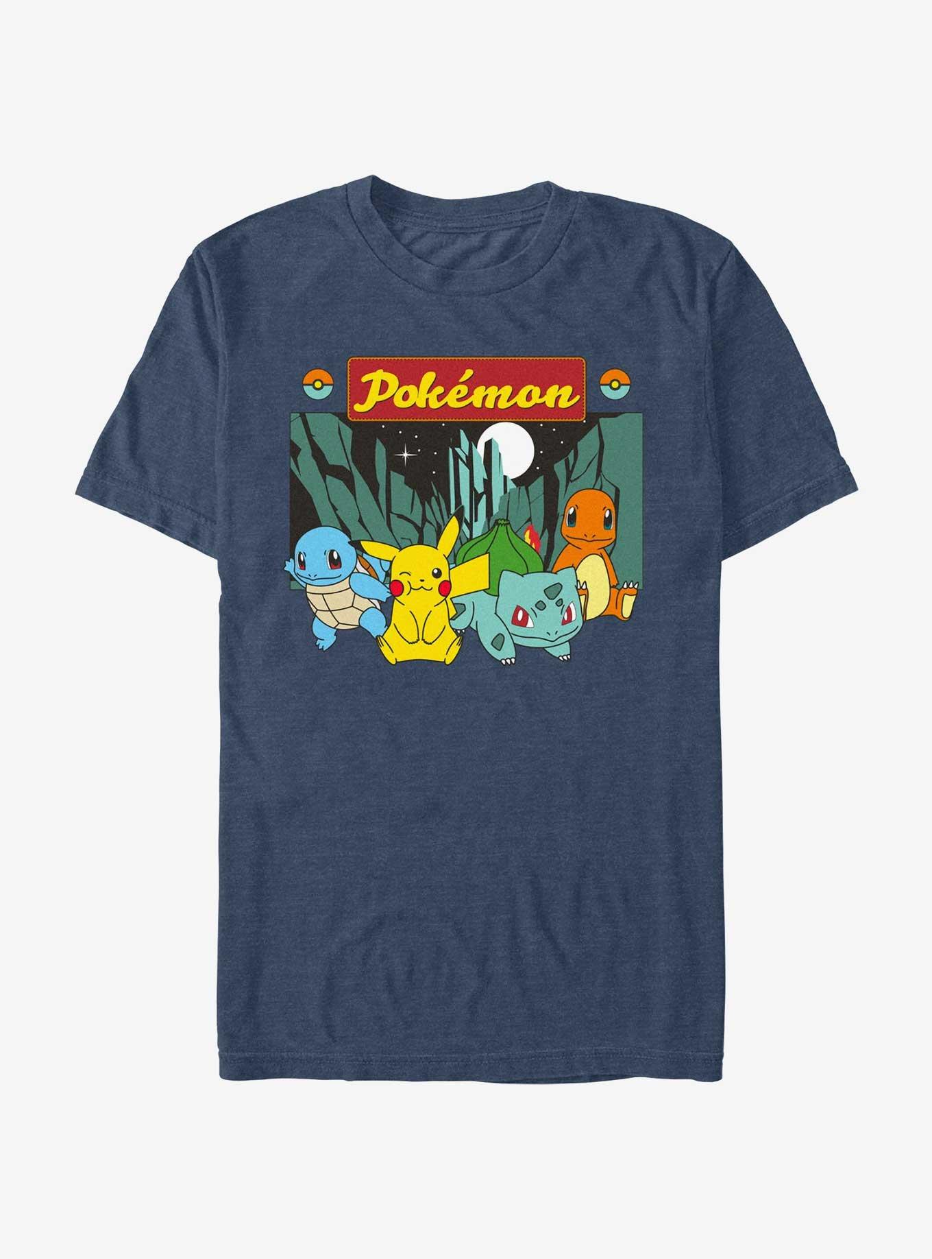 Pokemon Squirtle Pikachu Bulbasaur and Charmander T-Shirt