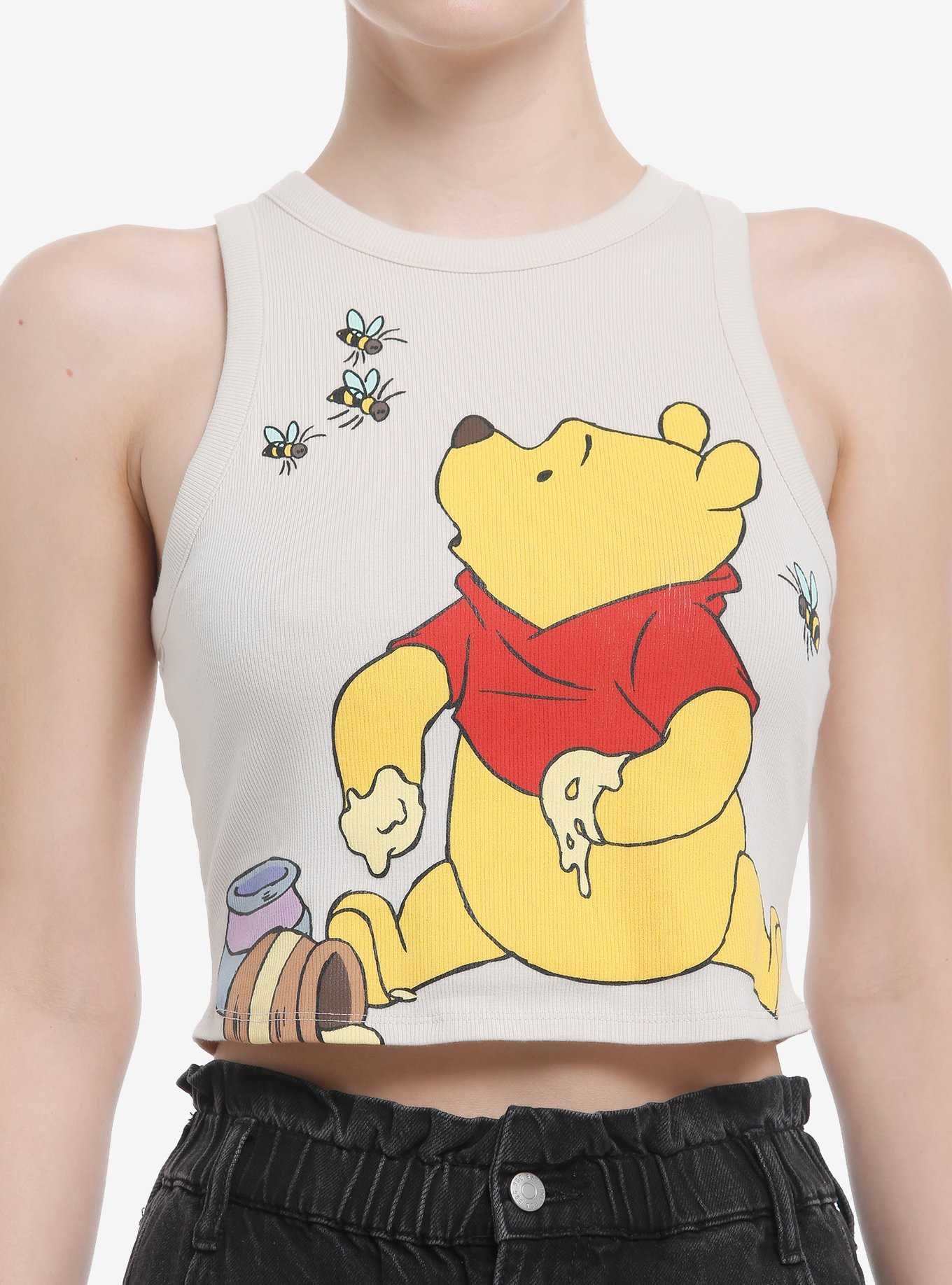Disney Winnie The Pooh Ribbed Crop Girls Tank Top, , hi-res