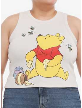 Disney Winnie The Pooh Ribbed Crop Girls Tank Top Plus Size, , hi-res