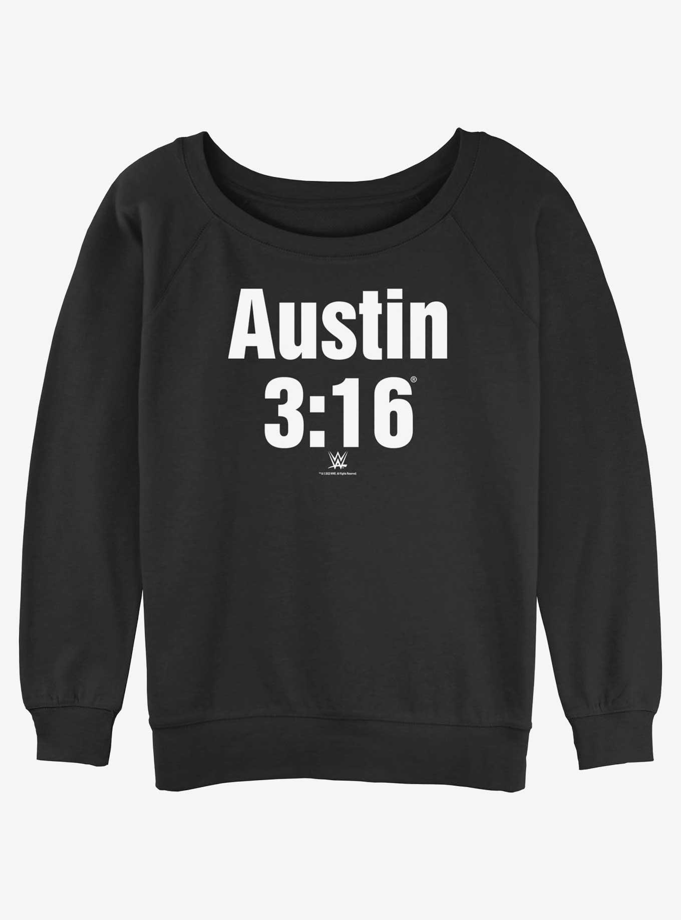 WWE Austin 3:16 Womens Slouchy Sweatshirt, BLACK, hi-res