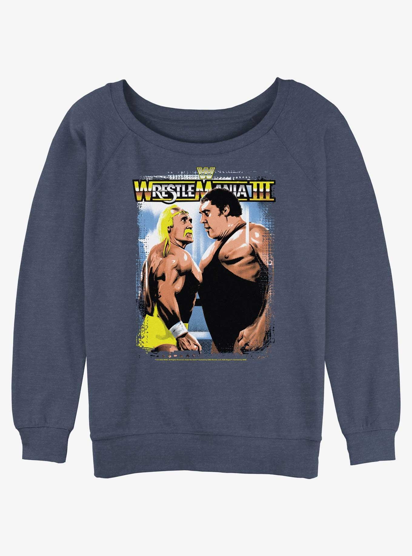 WWE Wrestlemania III Hulk Hogan vs Andre The Giant Womens Slouchy Sweatshirt, , hi-res