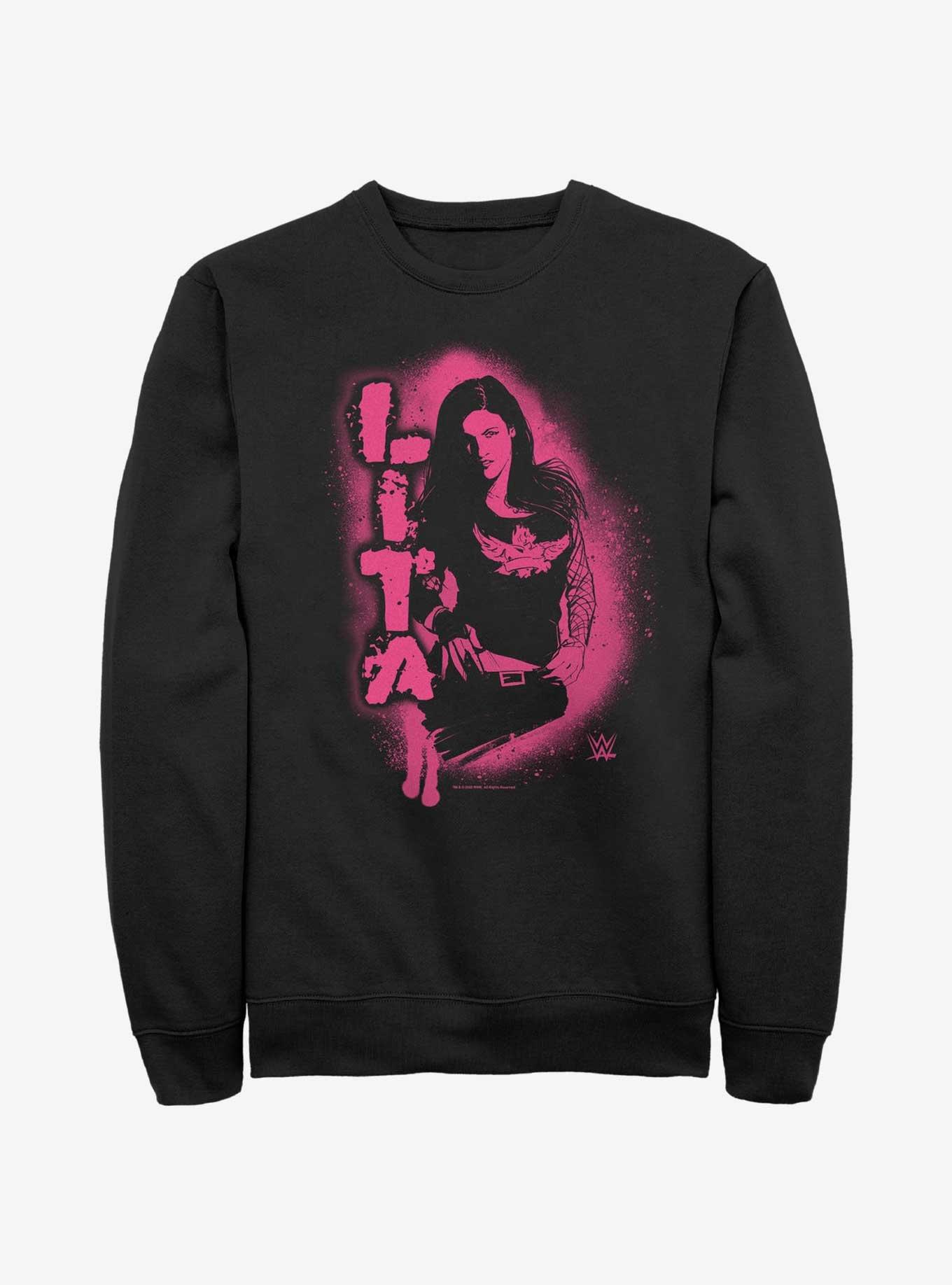 WWE Stencil Lita Sweatshirt, BLACK, hi-res