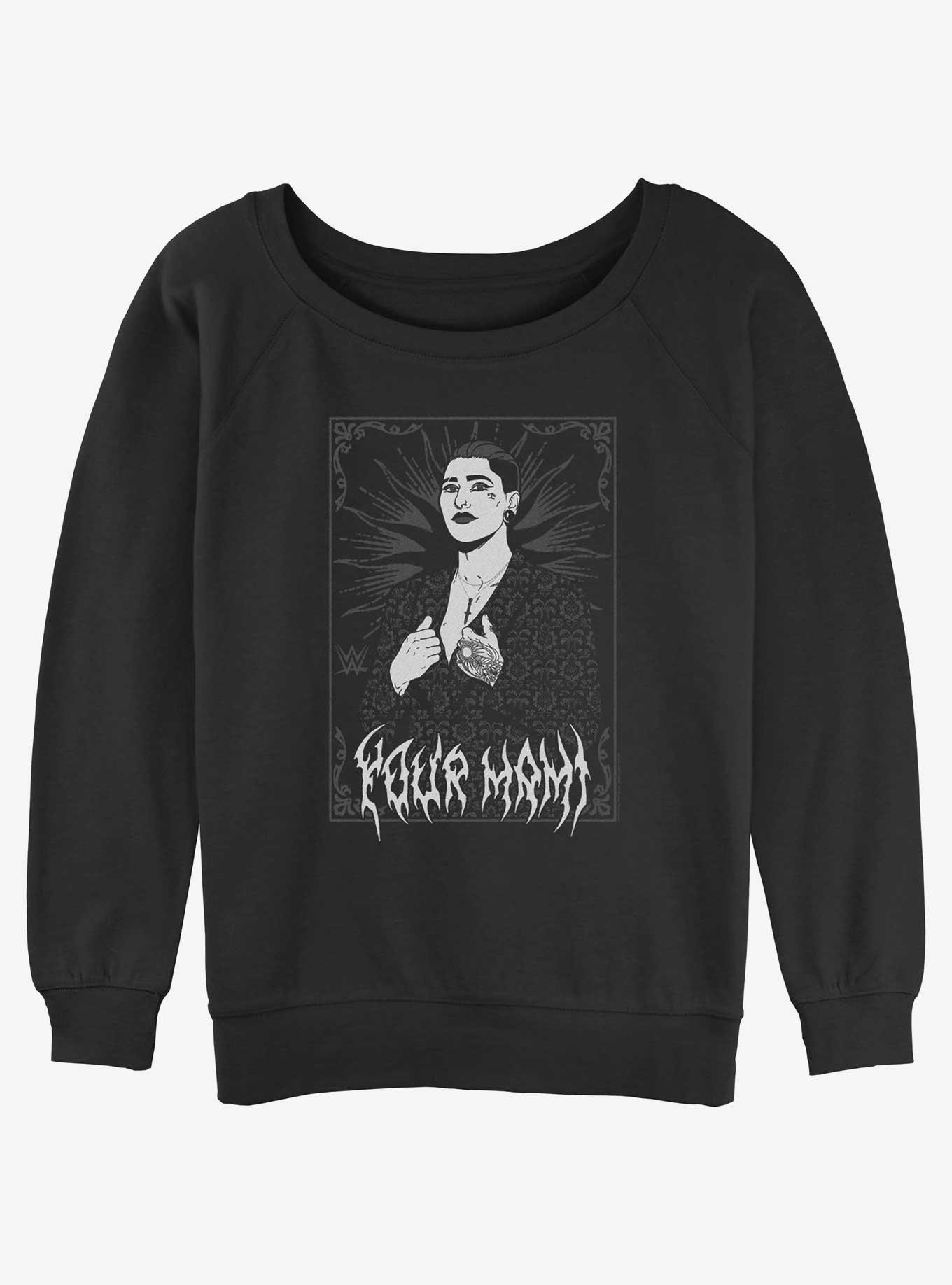 WWE Rhea Ripley Your Mami Tarot Womens Slouchy Sweatshirt, BLACK, hi-res