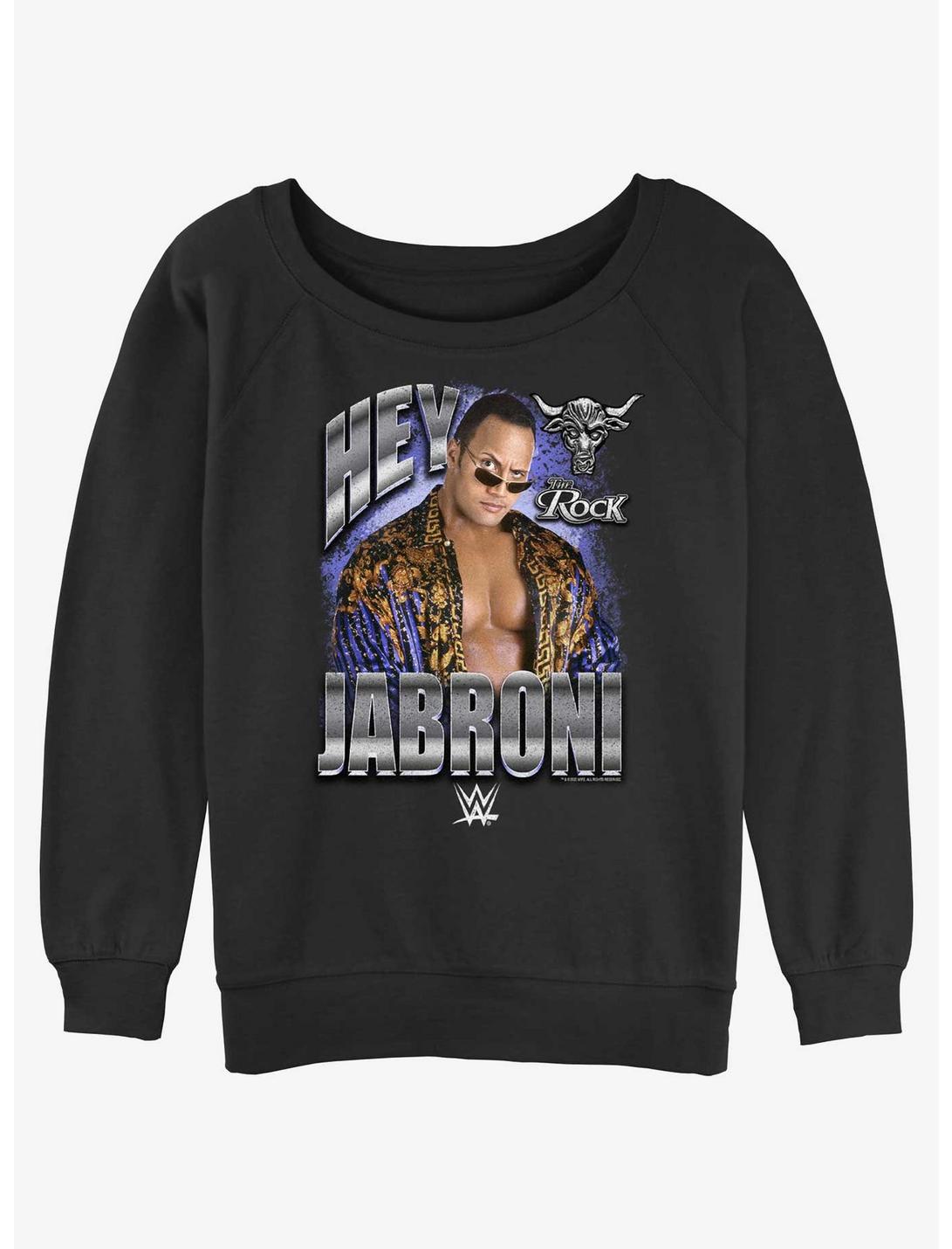 WWE The Rock Jabroni Womens Slouchy Sweatshirt, BLACK, hi-res