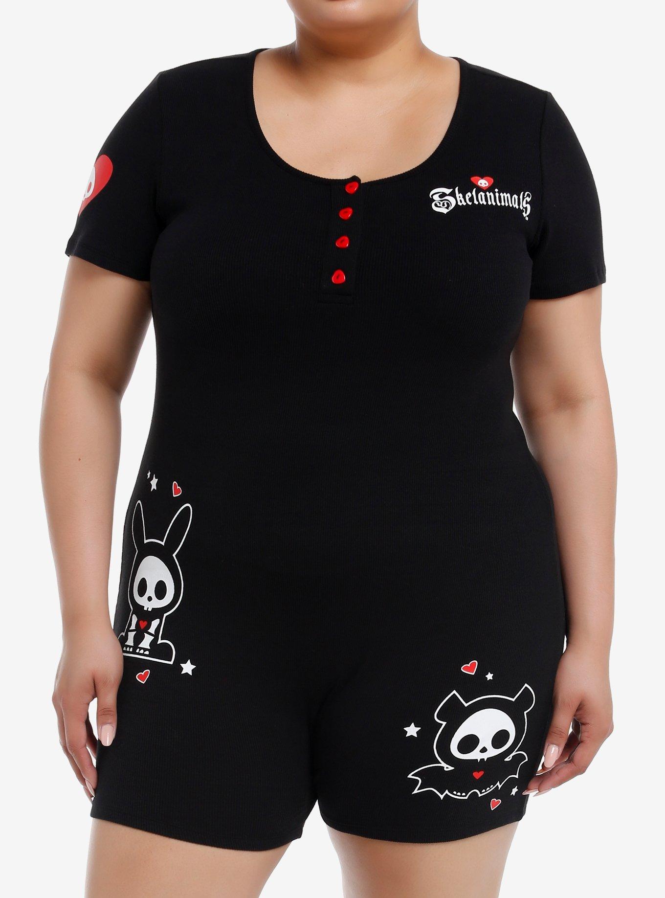 Skelanimals Characters Romper Plus Size, BLACK, hi-res