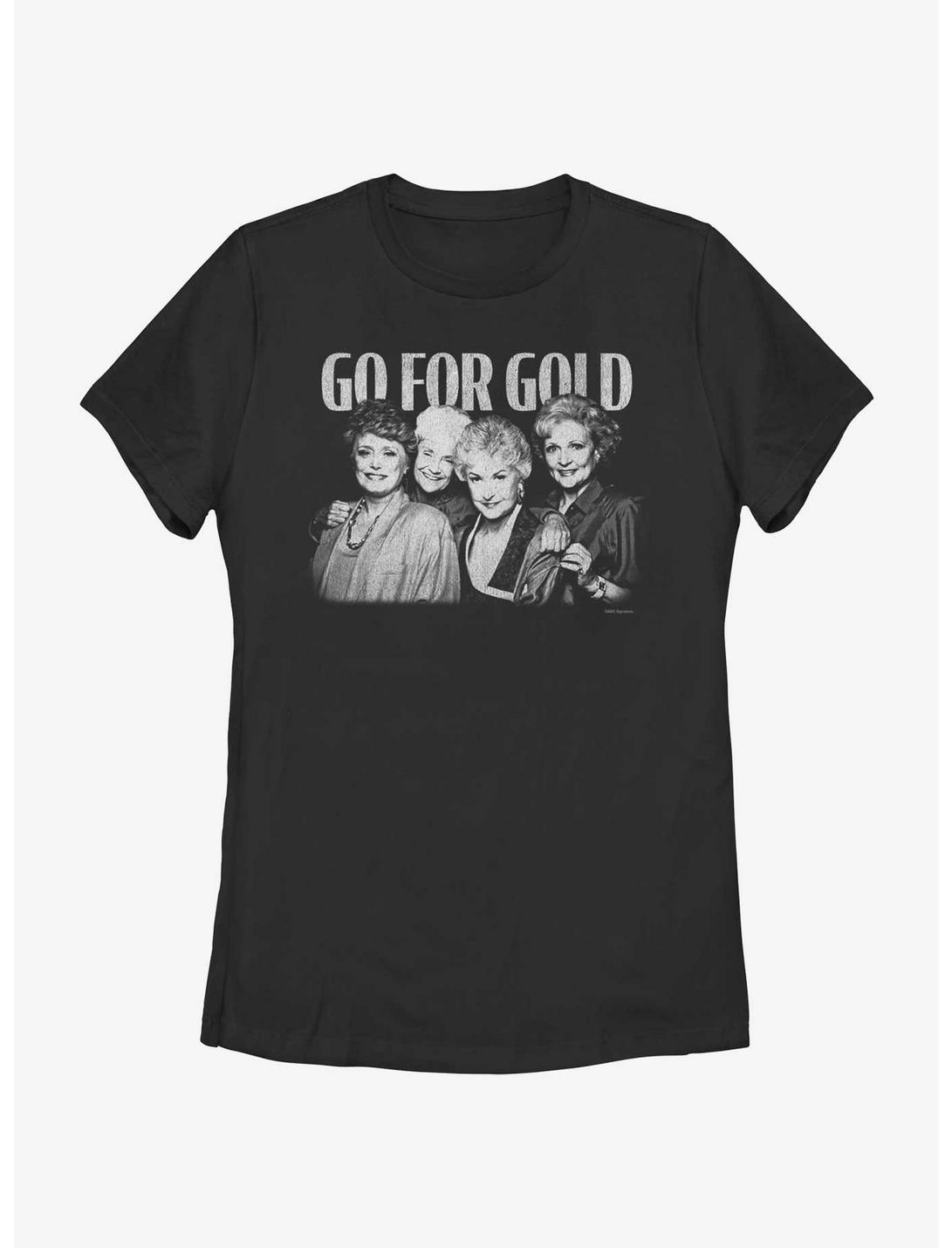 The Golden Girls Go For Gold Womens T-Shirt, BLACK, hi-res