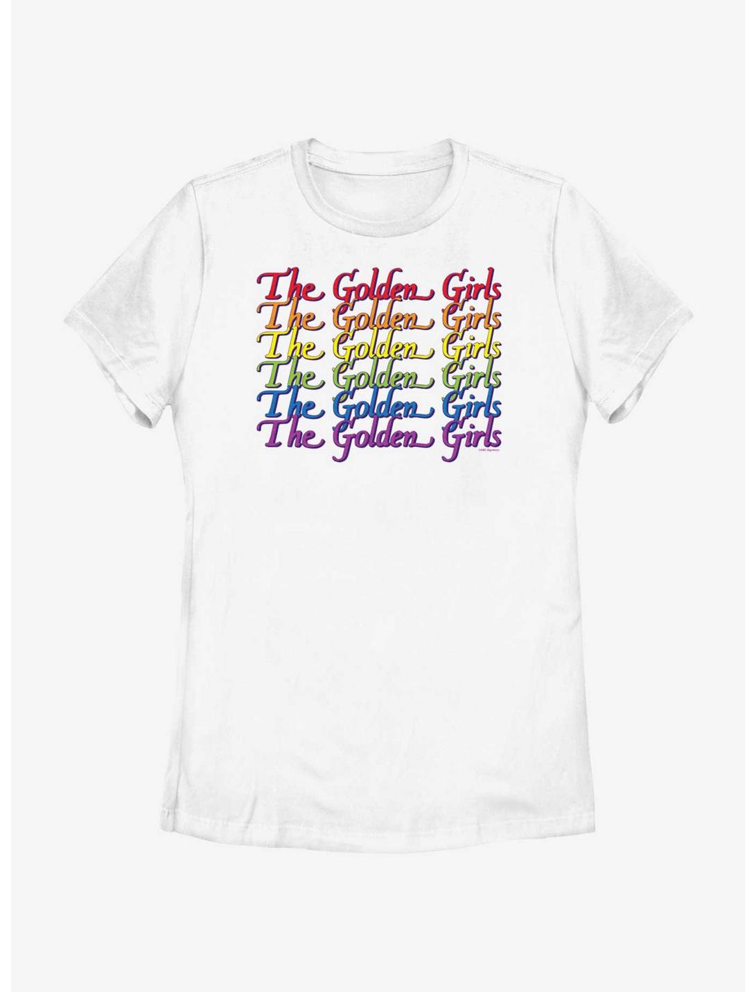 The Golden Girls Rainbow Logo Womens T-Shirt, WHITE, hi-res