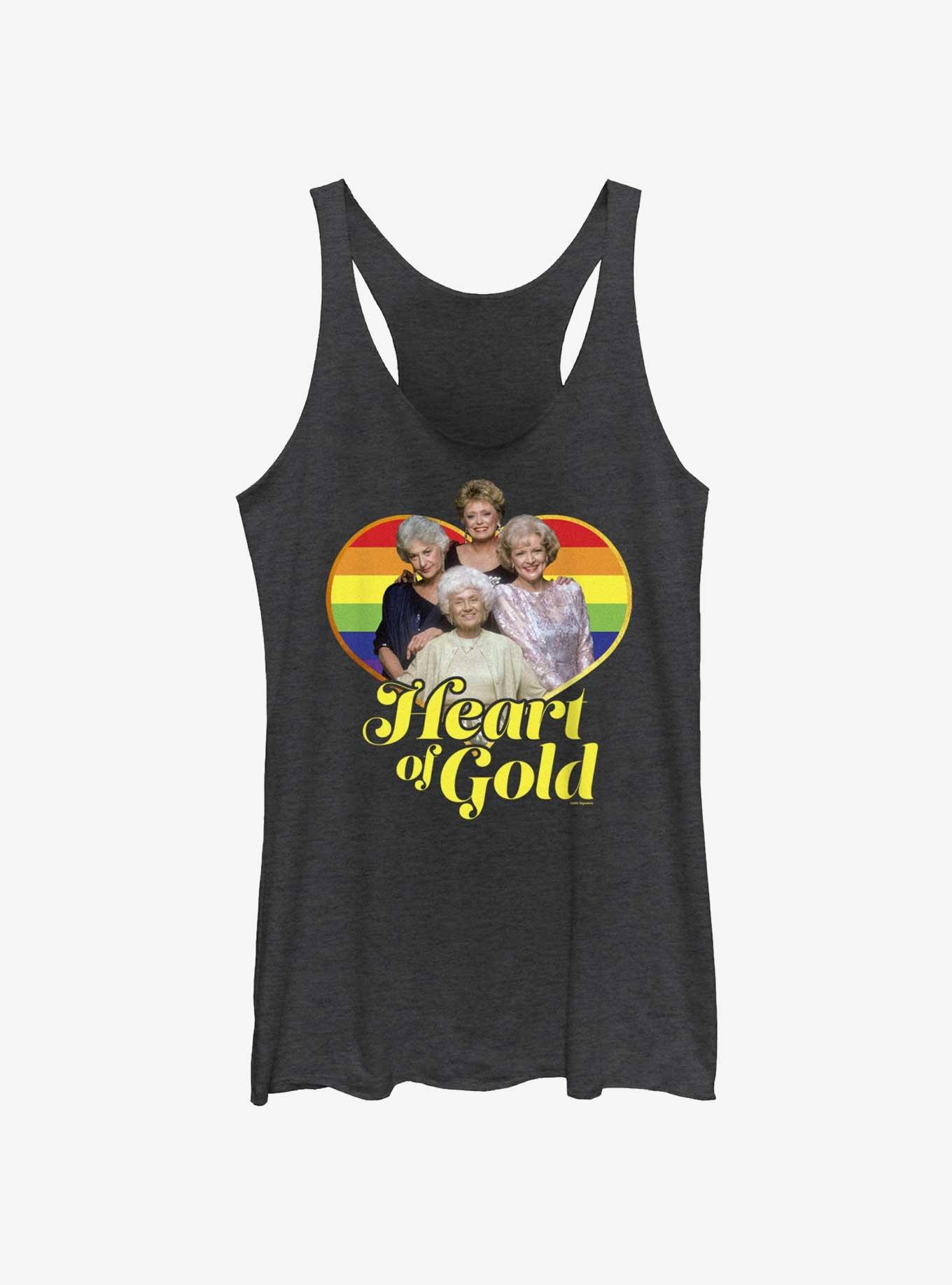 The Golden Girls Heart Of Gold Pride Womens Tank Top, BLK HTR, hi-res