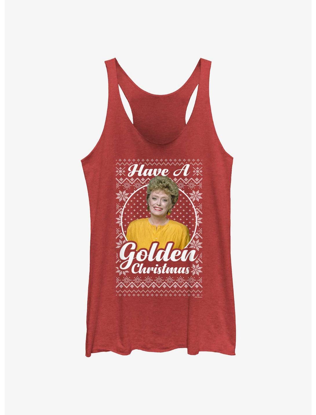 The Golden Girls Blanche Ugly Christmas Womens Tank Top, RED HTR, hi-res