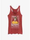 The Golden Girls Blanche Ugly Christmas Womens Tank Top, RED HTR, hi-res