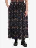 Cosmic Aura® Dark Celestial Mesh Maxi Skirt Plus Size, GOLD, hi-res