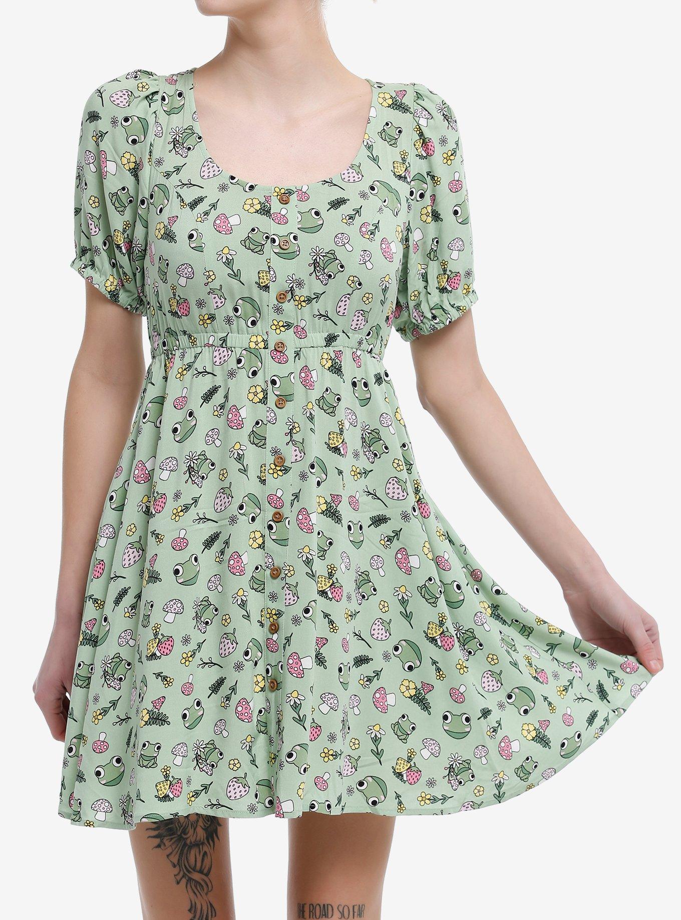 Hot Topic Thorn & Fable® Green Rose Twofer Dress