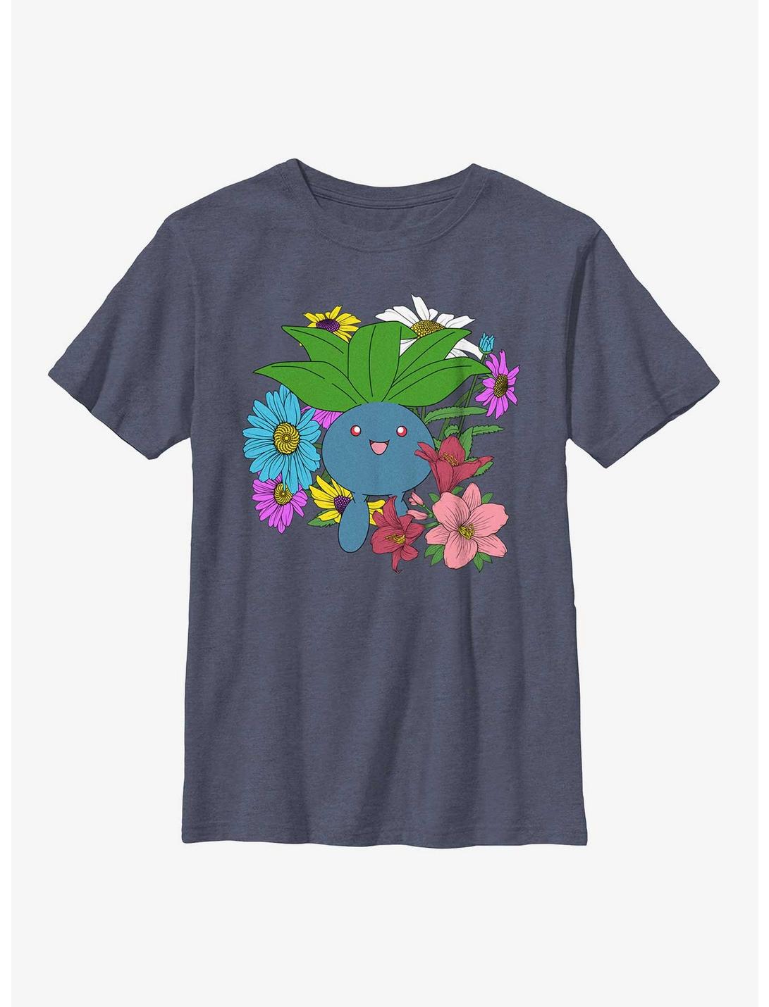 Pokemon Oddish Flowers Youth T-Shirt, NAVY HTR, hi-res