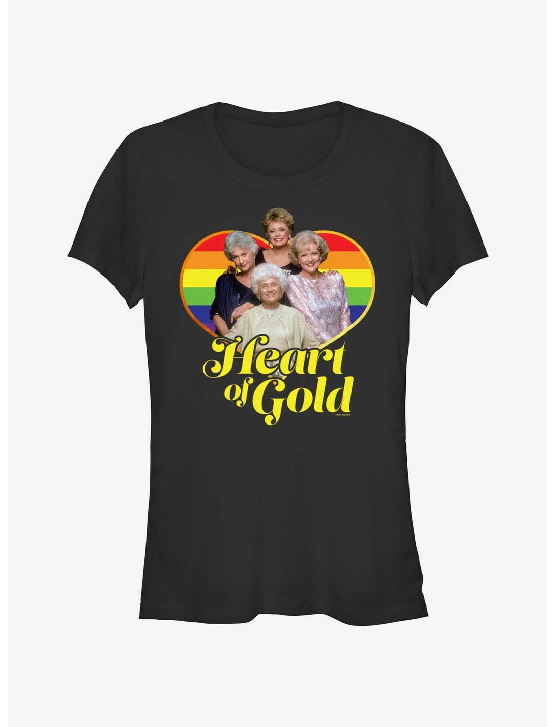 The Golden Girls Heart Of Gold Pride Girls T-Shirt, BLACK, hi-res