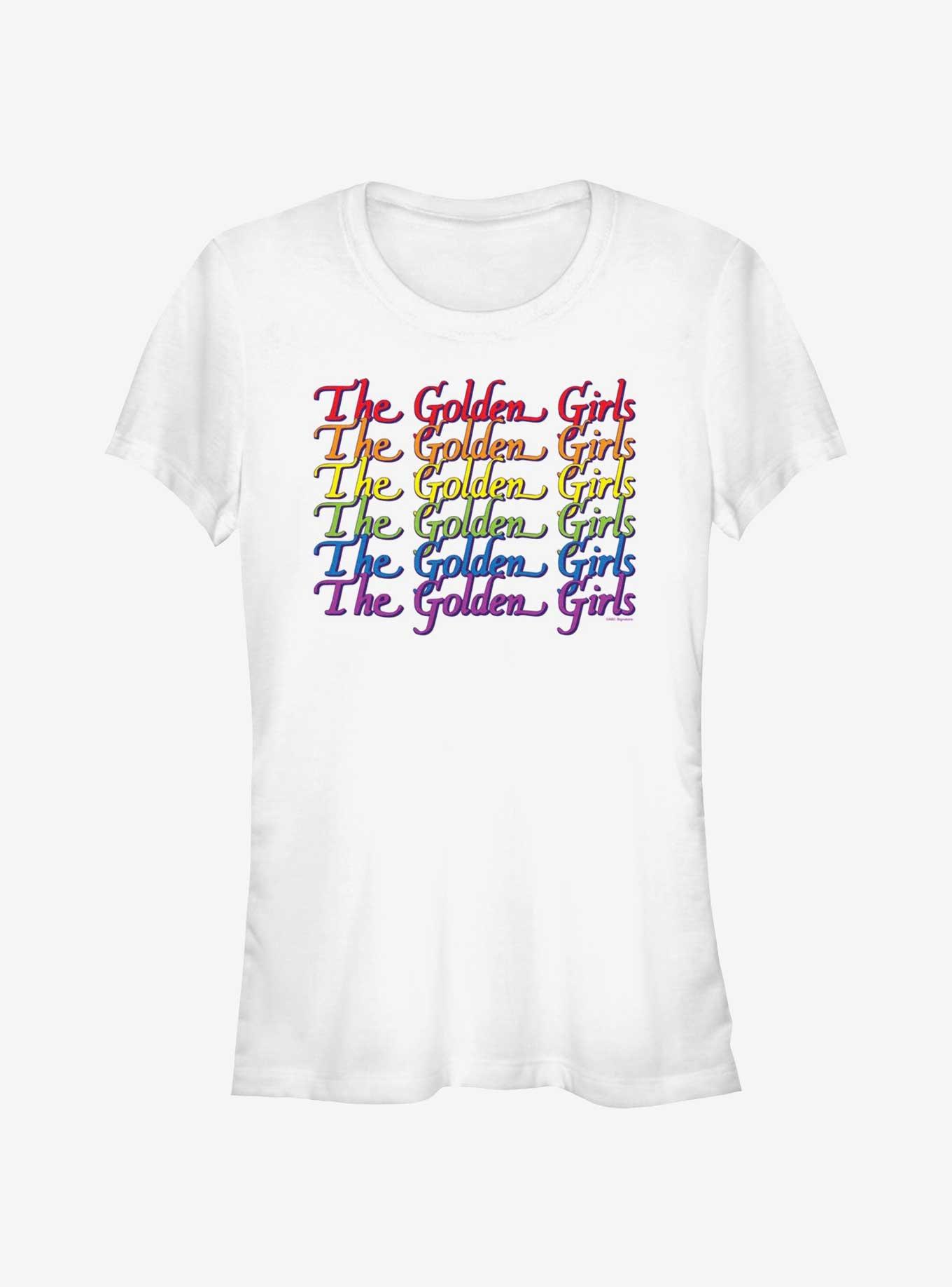 The Golden Girls Rainbow Logo Girls T-Shirt, WHITE, hi-res