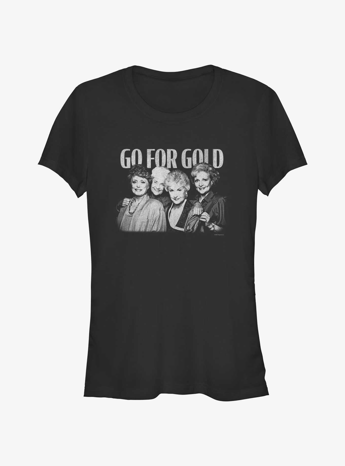 The Golden Girls Go For Gold Girls T-Shirt, BLACK, hi-res