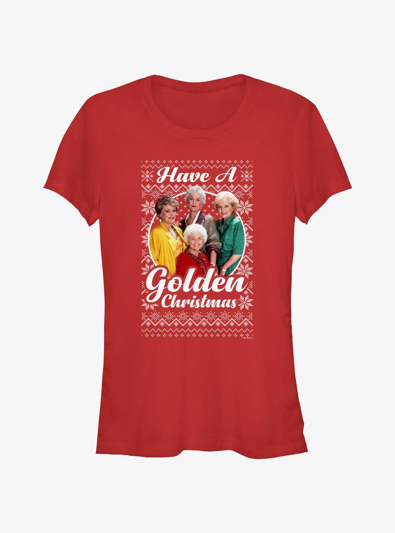 The Golden Girls Golden Ugly Christmas Girls T-Shirt, RED, hi-res