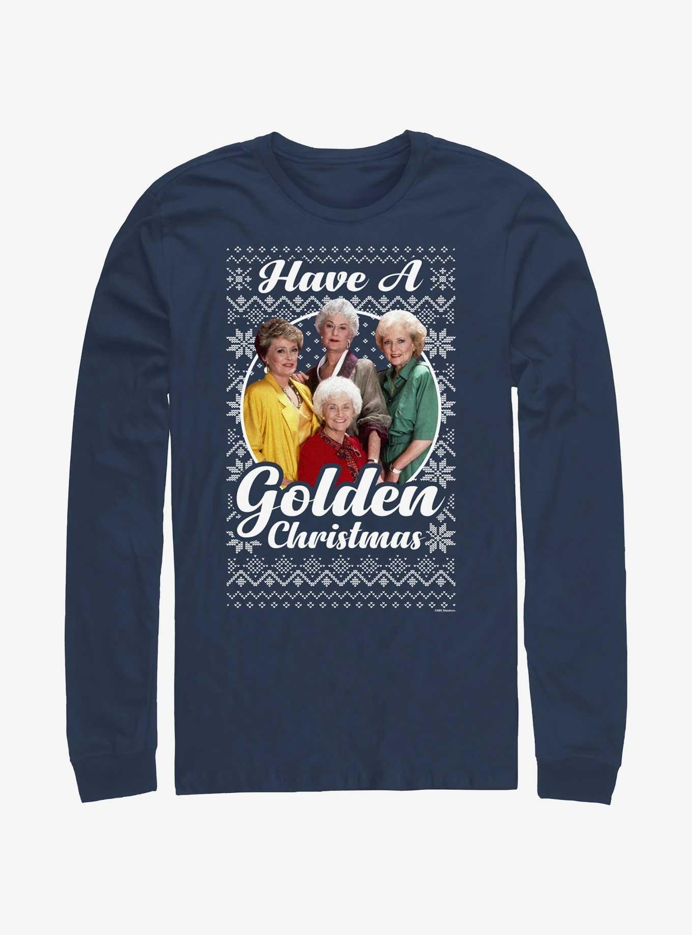The Golden Girls Golden Ugly Christmas Long-Sleeve T-Shirt, NAVY, hi-res