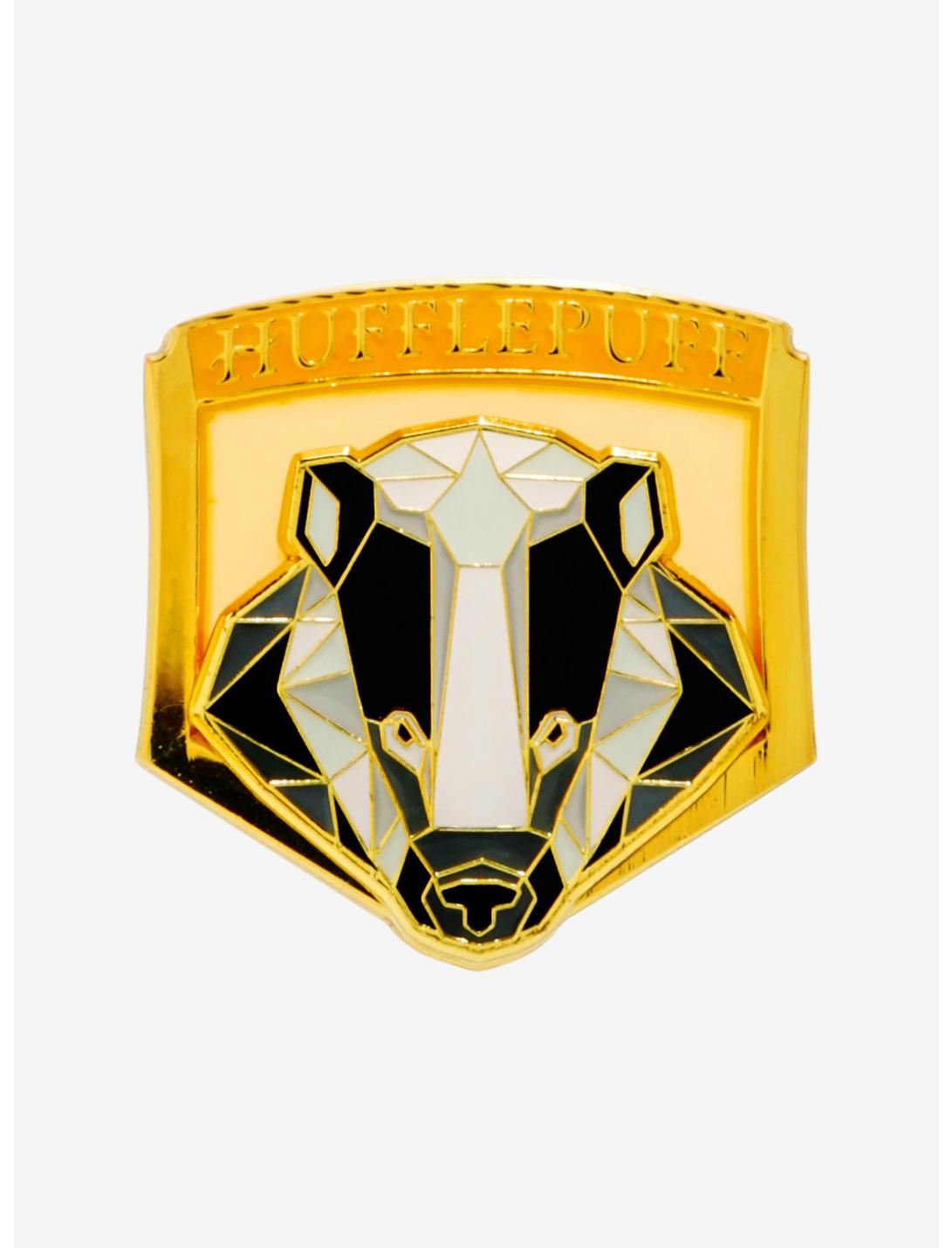 Loungefly Harry Potter Hufflepuff Stained Glass Enamel Pin — BoxLunch Exclusive, , hi-res
