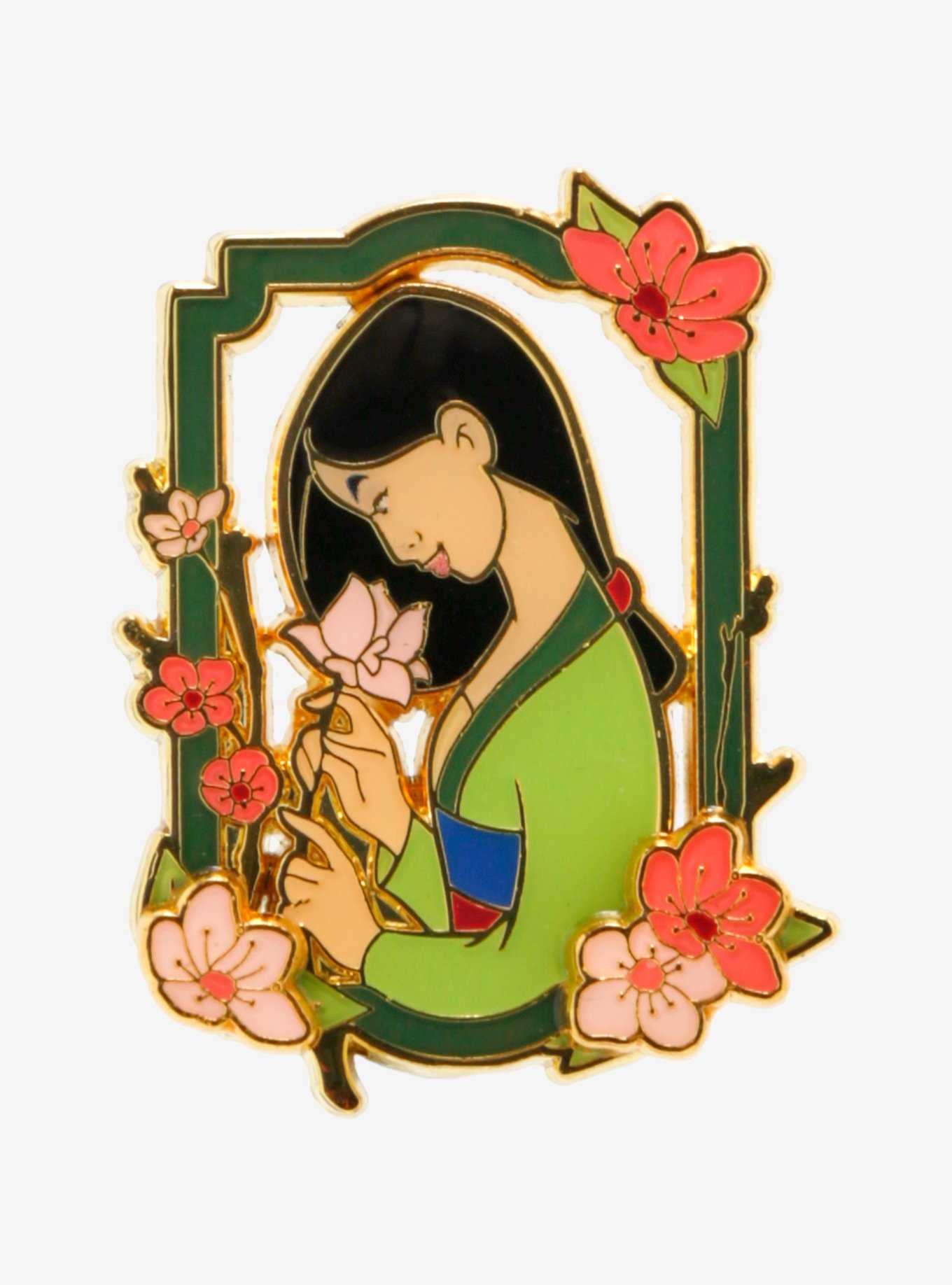 Loungefly Disney Mulan Cherry Blossom Frame Enamel Pin — BoxLunch Exclusive, , hi-res