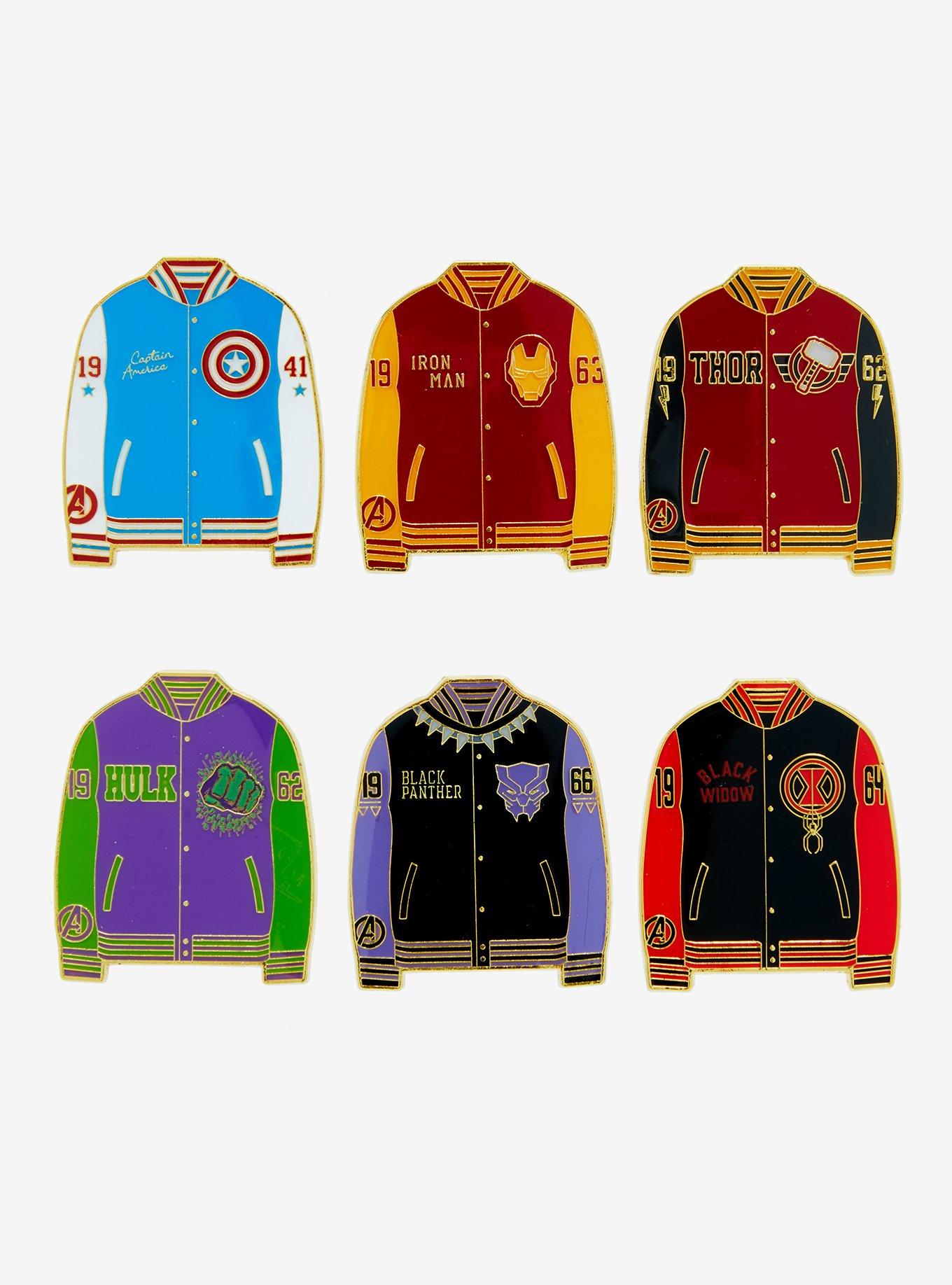 Loungefly Marvel Hero Varsity Jacket Blind Box Enamel Pin &mdash; BoxLunch Exclusive, , hi-res
