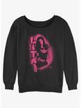 WWE Stencil Lita Girls Slouchy Sweatshirt, BLACK, hi-res