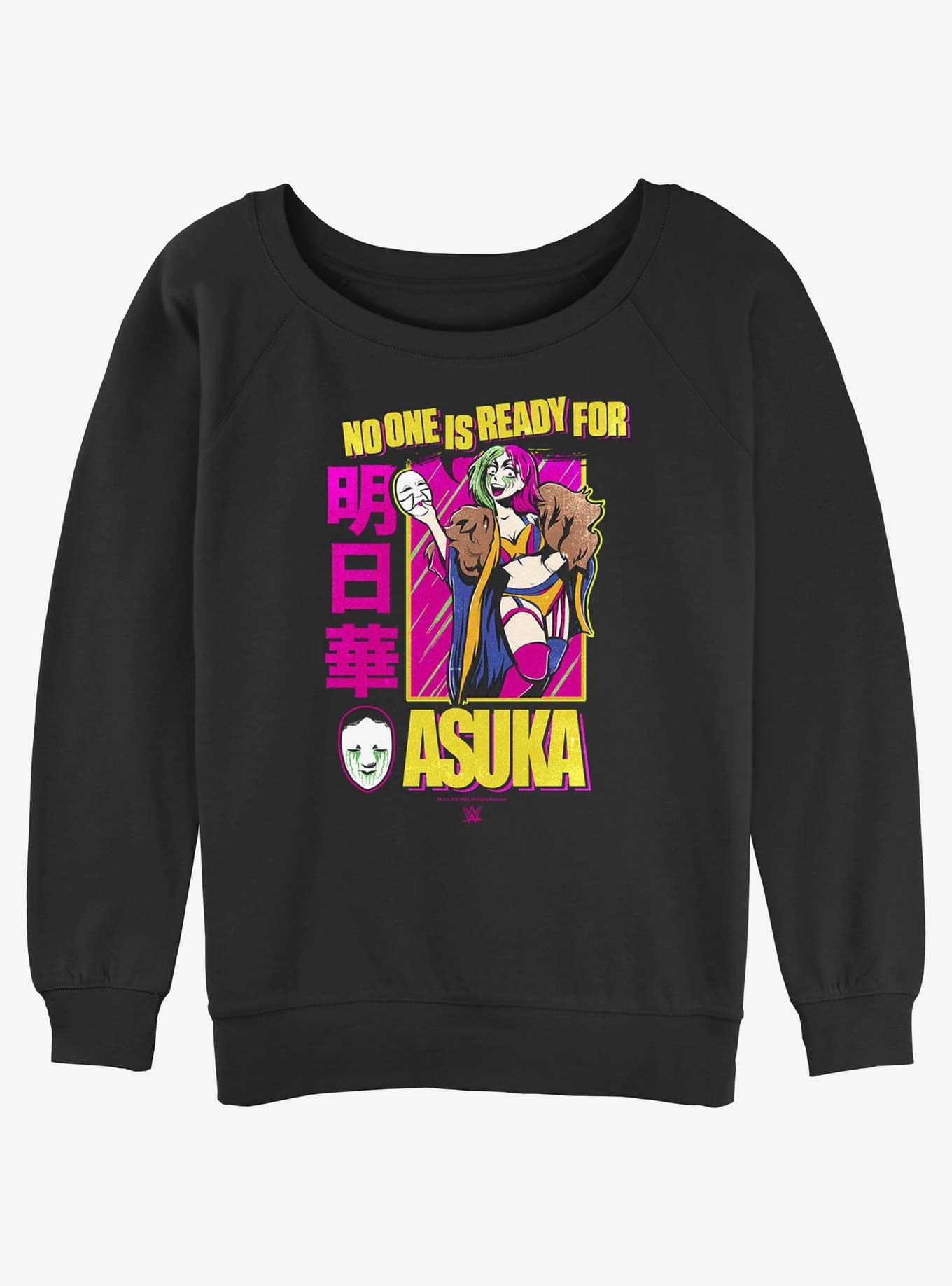 WWE Asuka No One Is Ready Girls Slouchy Sweatshirt, BLACK, hi-res