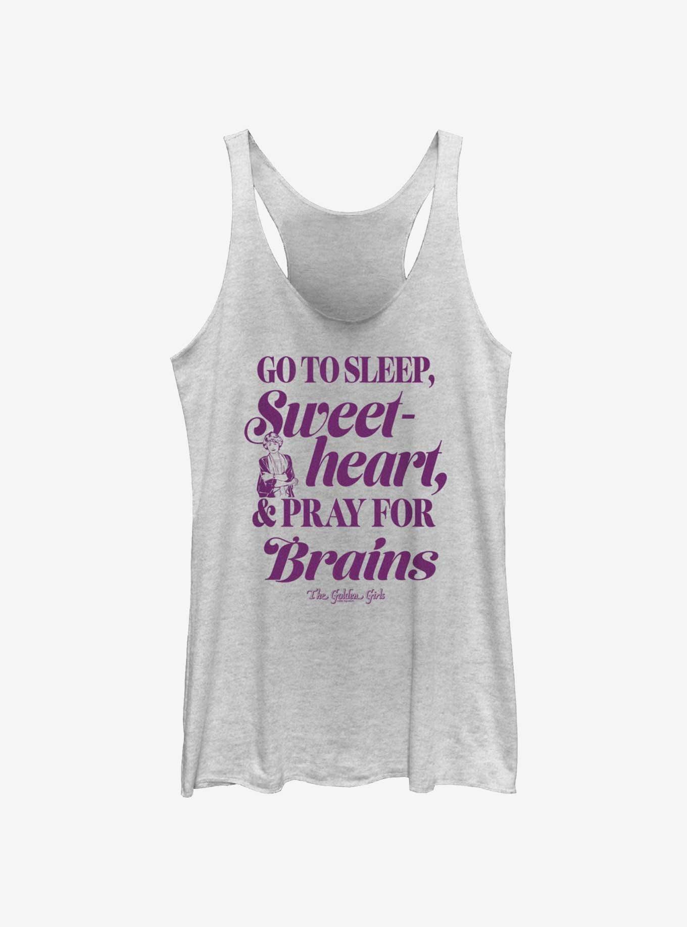 The Golden Girls Pray For Brains Girls Tank, WHITE HTR, hi-res