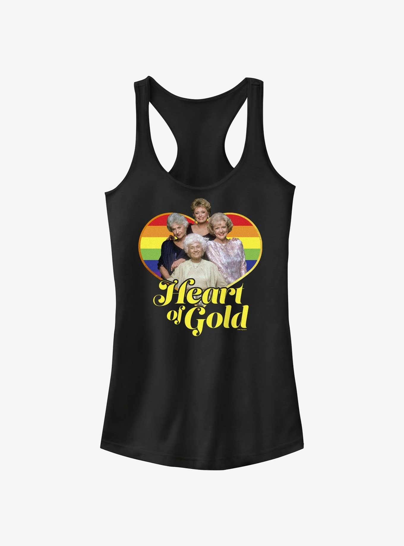 The Golden Girls Heart Of Gold Pride Girls Tank, BLACK, hi-res