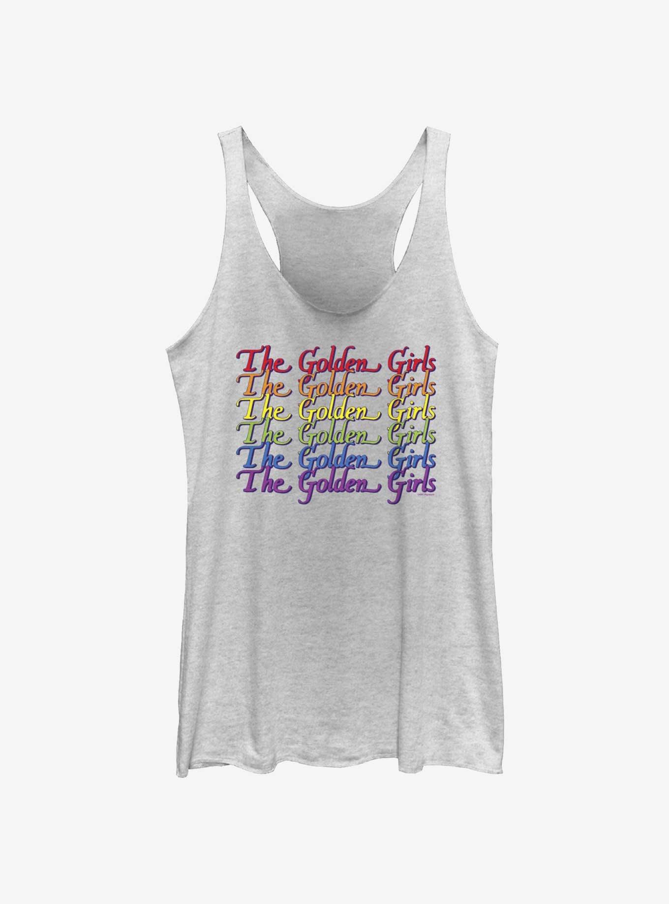 The Golden Girls Rainbow Logo Tank, WHITE HTR, hi-res