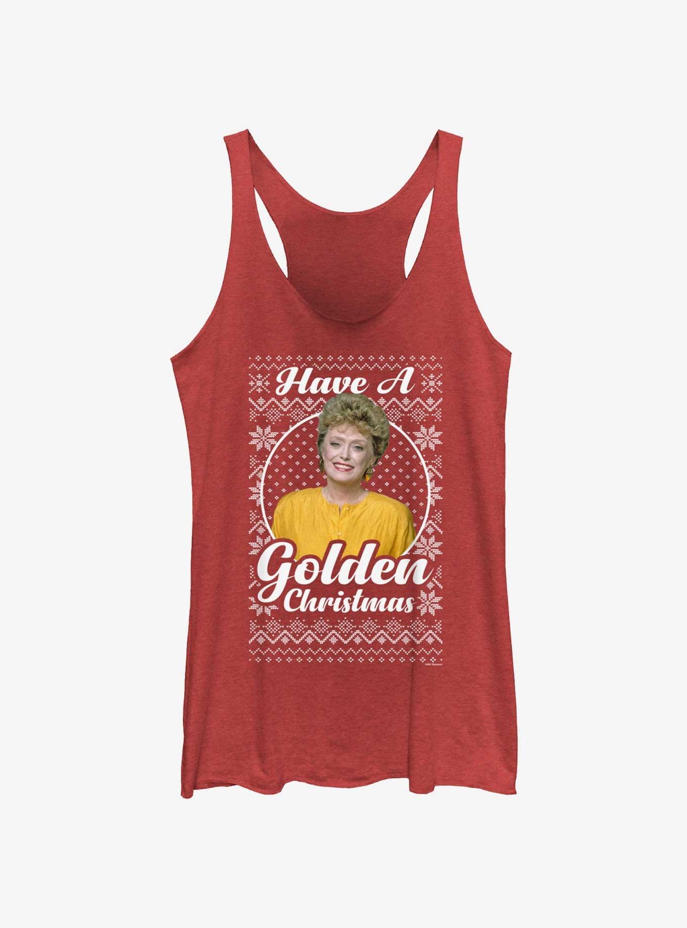 The Golden Girls Blanche Ugly Christmas Womens Tank Top, RED HTR, hi-res