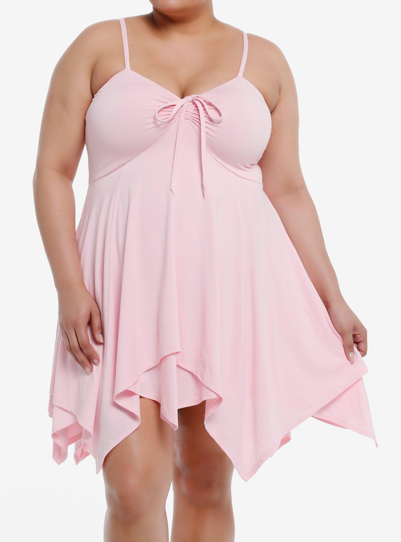 Thorn & Fable® Pink Halter Hanky Hem Dress Plus