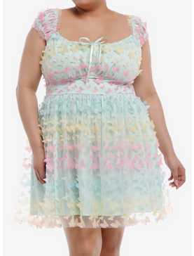 Thorn & Fable® Pastel Rainbow Butterfly Dress Plus Size, , hi-res