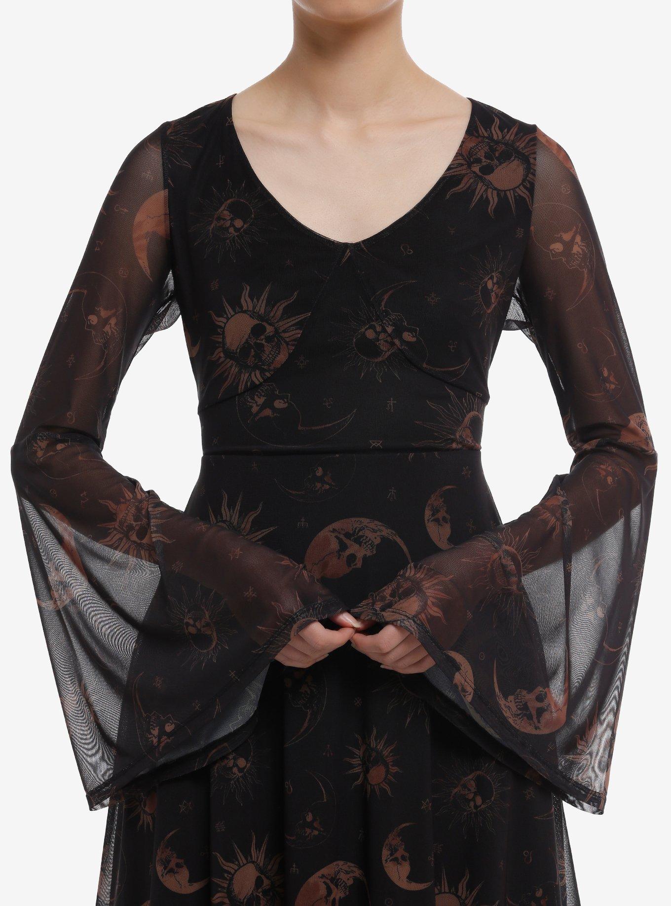 Cosmic Aura Skull Celestial Girls Twofer Mesh Top