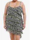 Thorn & Fable® Olive Butterfly Ruffle Cami Dress Plus Size, MULTI, hi-res